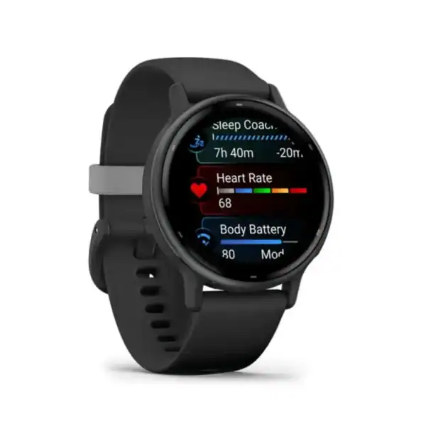 Garmin Vivo Active 5 Slate Aluminum Bezel w/ Black Case - Image 3
