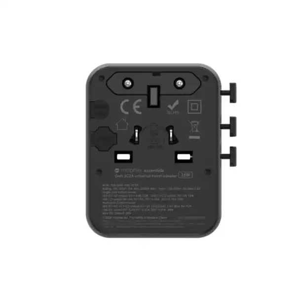 Mophie Universal Travel Adapter GAN PD 35W Black - Image 2