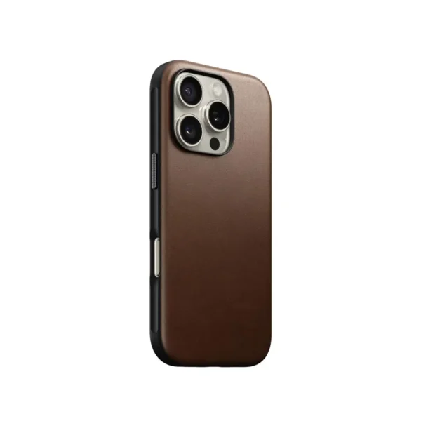 NOMAD Modern Leather Ecco Leather Brown Case for iPhone 16 Pro