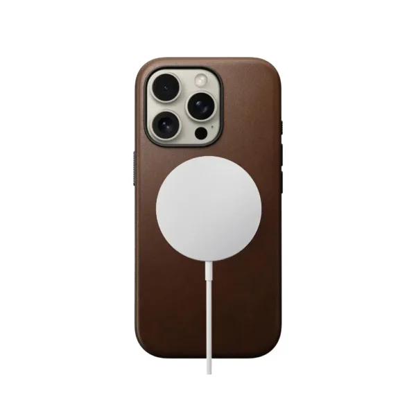 NOMAD Modern Leather Ecco Leather Brown Case for iPhone 16 Pro - Image 3