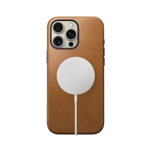 NOMAD Modern Leather Ecco Leather English Tan Case for iPhone 16 Pro - Image 2